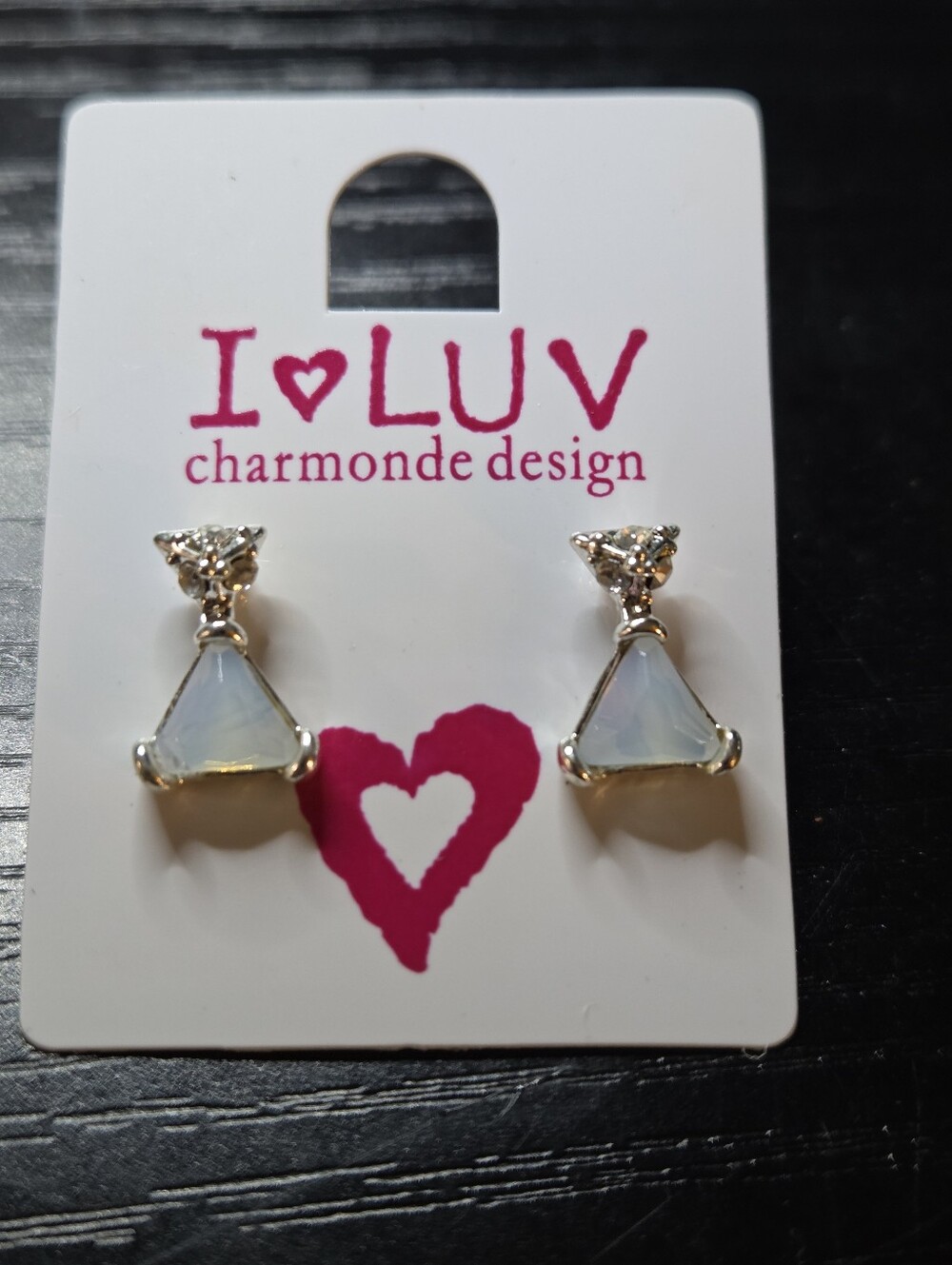 I ♡ LUV Charmonde Design Opalescent Triangle Drop Earrings